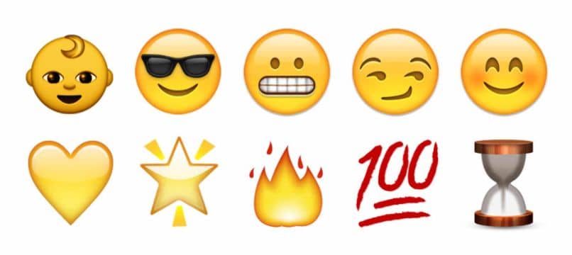 emojis baby star klepsydra rumieniec okulary 100 heart fire