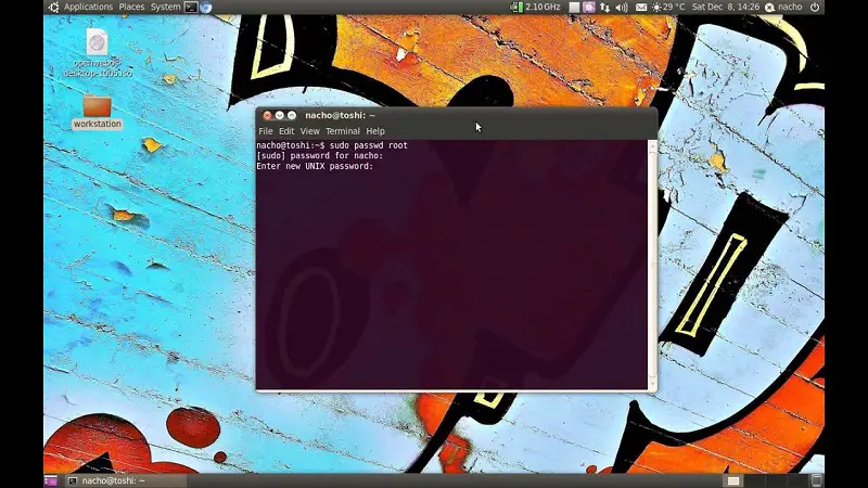 terminal na pulpicie Ubuntu i PC