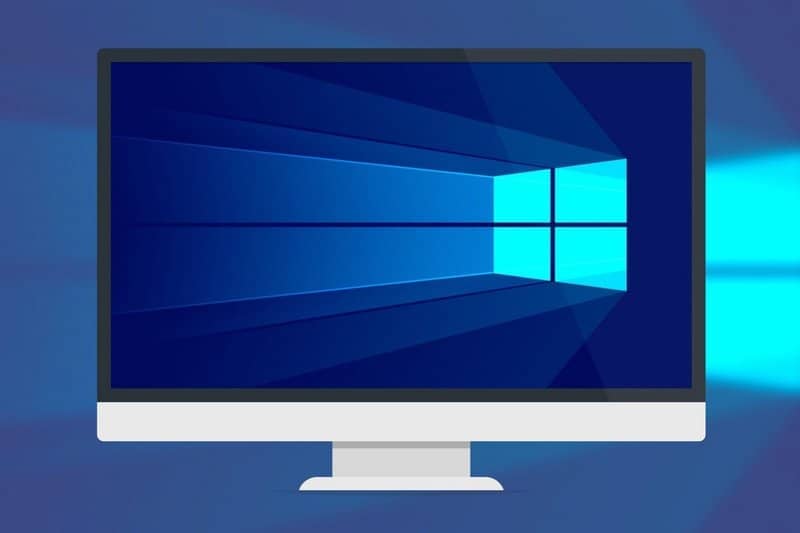 monitor z oknem Windows