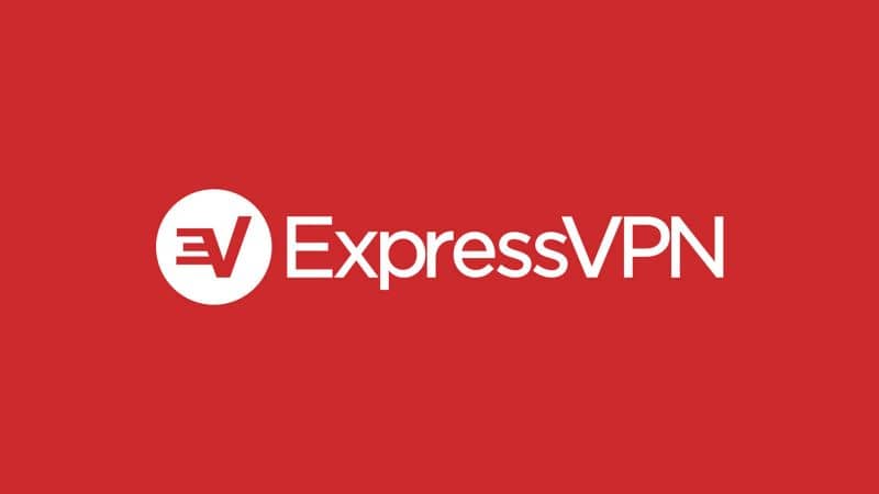 ExpressVPN białe logo czerwone tło