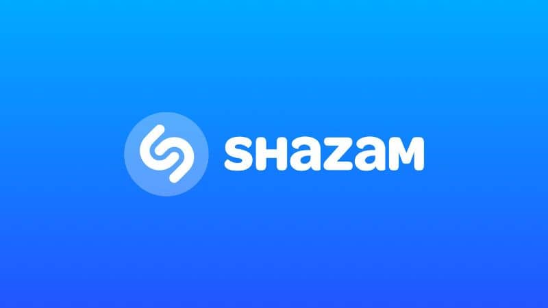 Vecto logo Shazam niebieskie tło