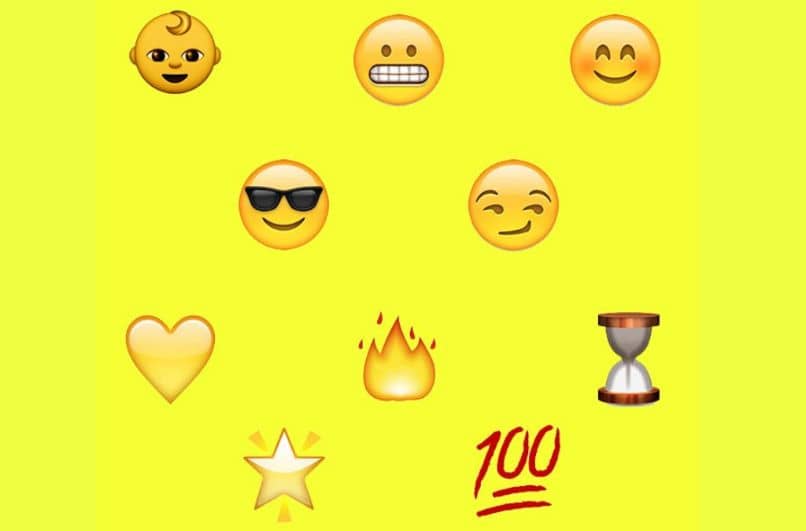 emoji dziecko uśmiech okulary serce ogień klepsydra 100 rumieniec