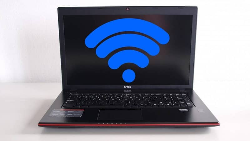Symbol laptopa i wifi