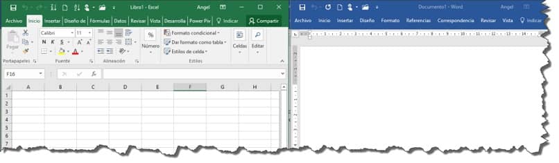 interfejsy programu Excel i Word