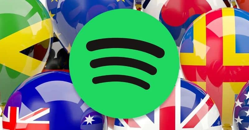 Flaga z logo Spotify z różnych krajów
