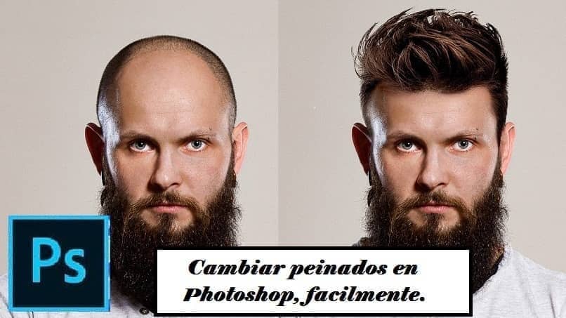 mężczyzna ze zmianą włosów w Photoshopie