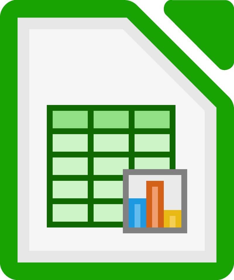 ikona arkusza kalkulacyjnego w LibreOffice białe tło w formacie jpg 