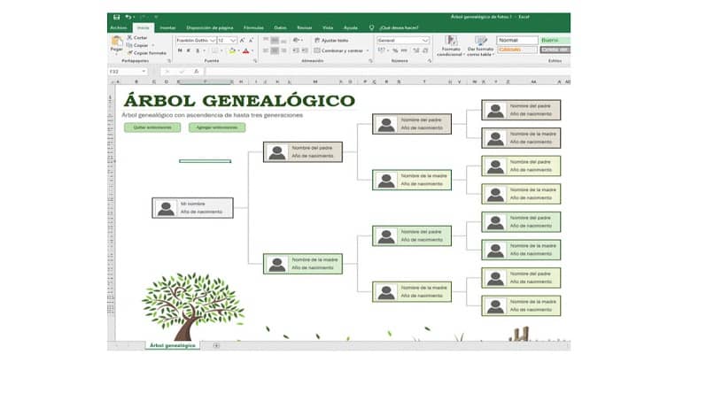 szablon drzewa genealogicznego programu Excel