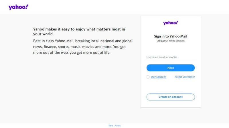 Zaloguj się Yahoo!