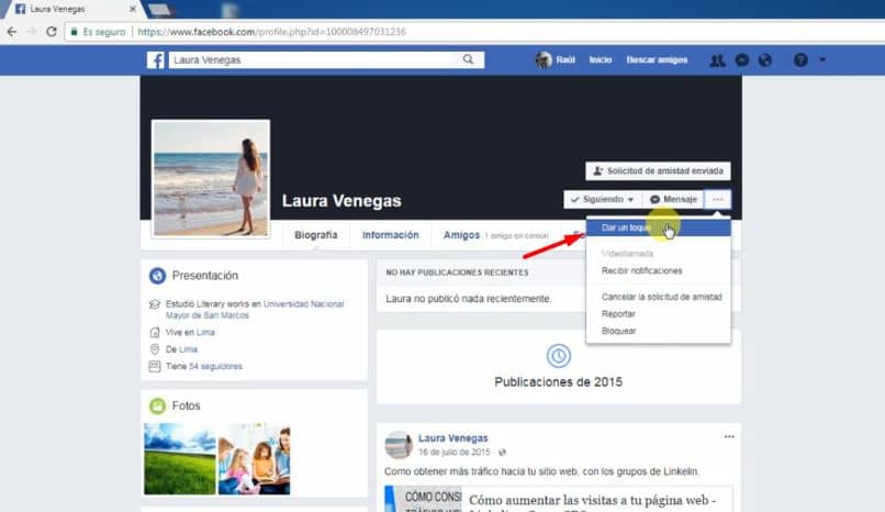 profil strony facebook woman arrow browser