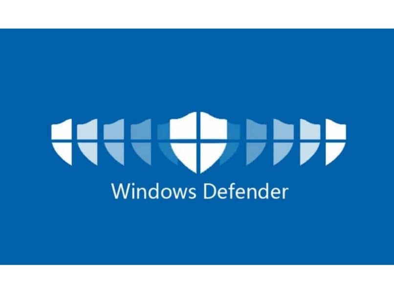 logo windows defender niebieskie tło