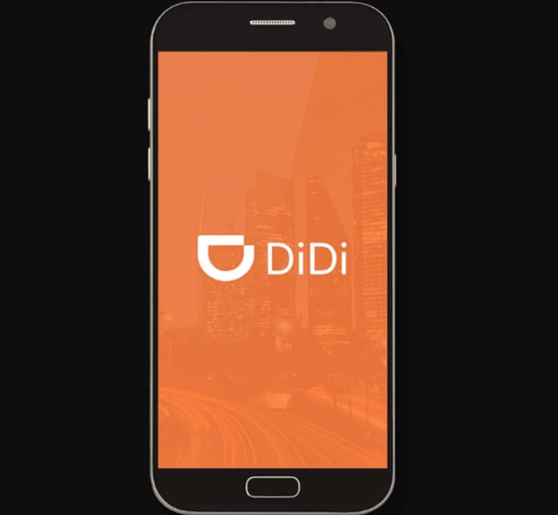telefon komórkowy z oficjalnym logo didi w kolorze czarno-pomarańczowym