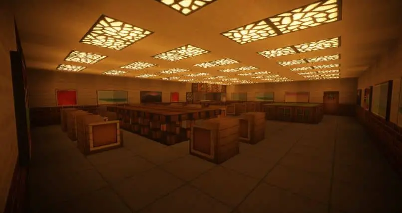 ciemny pokój ze światłami w Minecraft
