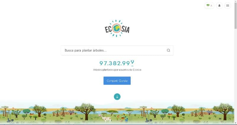 Ekologiczna przeglądarka Ecosia Window