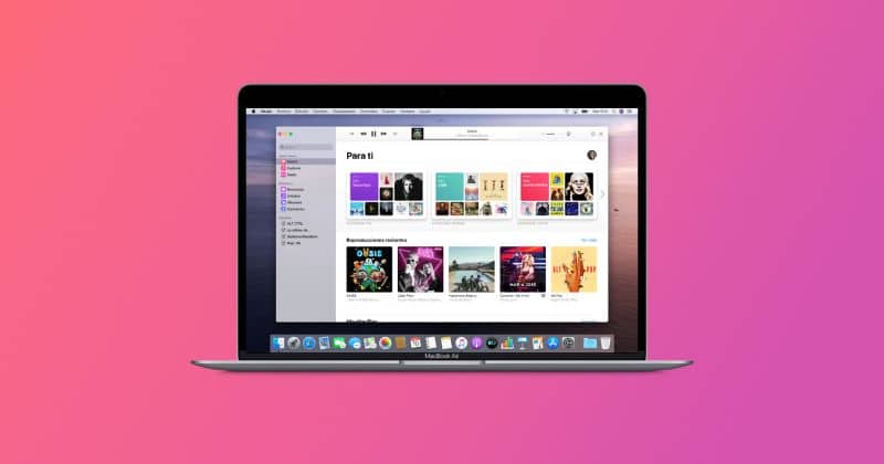 Menu iTunes z komputera Mac 