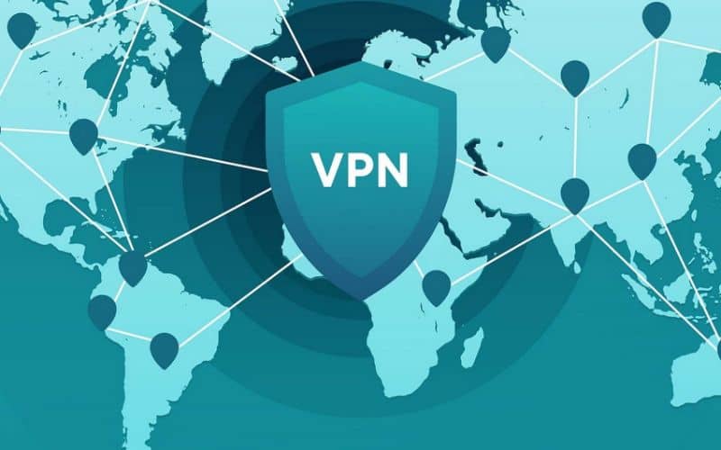 VPN na zielonej mapie świata