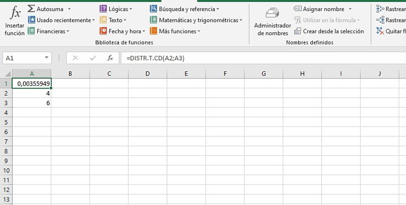 użycie funkcji distrtc w programie Excel