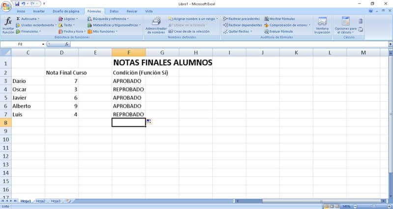 Funkcja JEŻELI w tabeli programu Excel