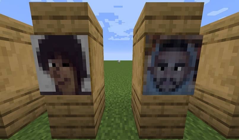 obrazy z twarzami w grze Minecraft