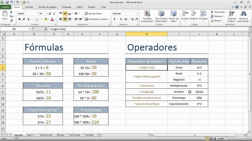 formuły i operatory programu Excel