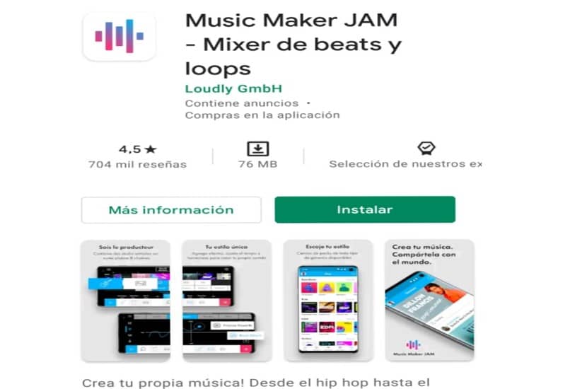 aplikacja do prezentacji muzyki jam
