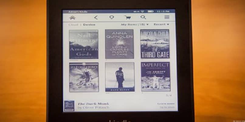 Kindle interfejs czytnika e-booków