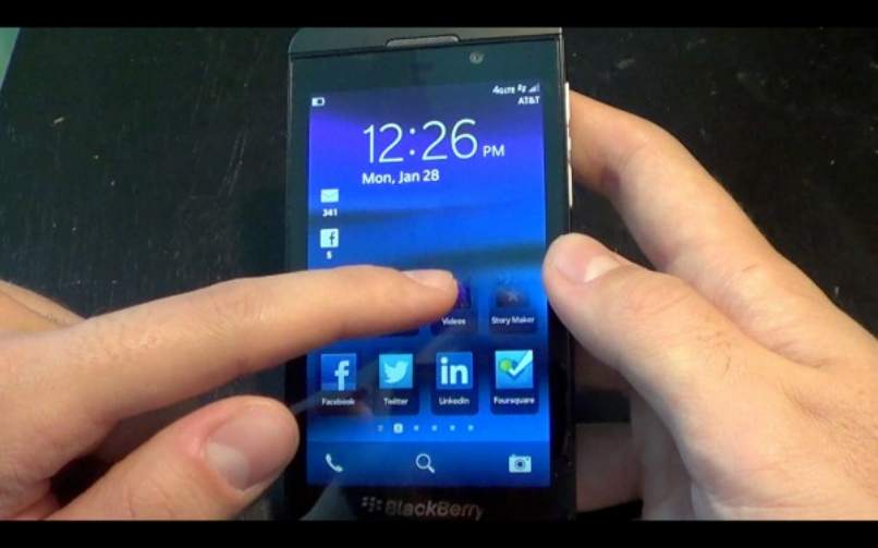 Główny obraz ekranu dotykowego mobilnego bb