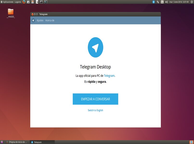 Aplikacja telegramu w Ubuntu