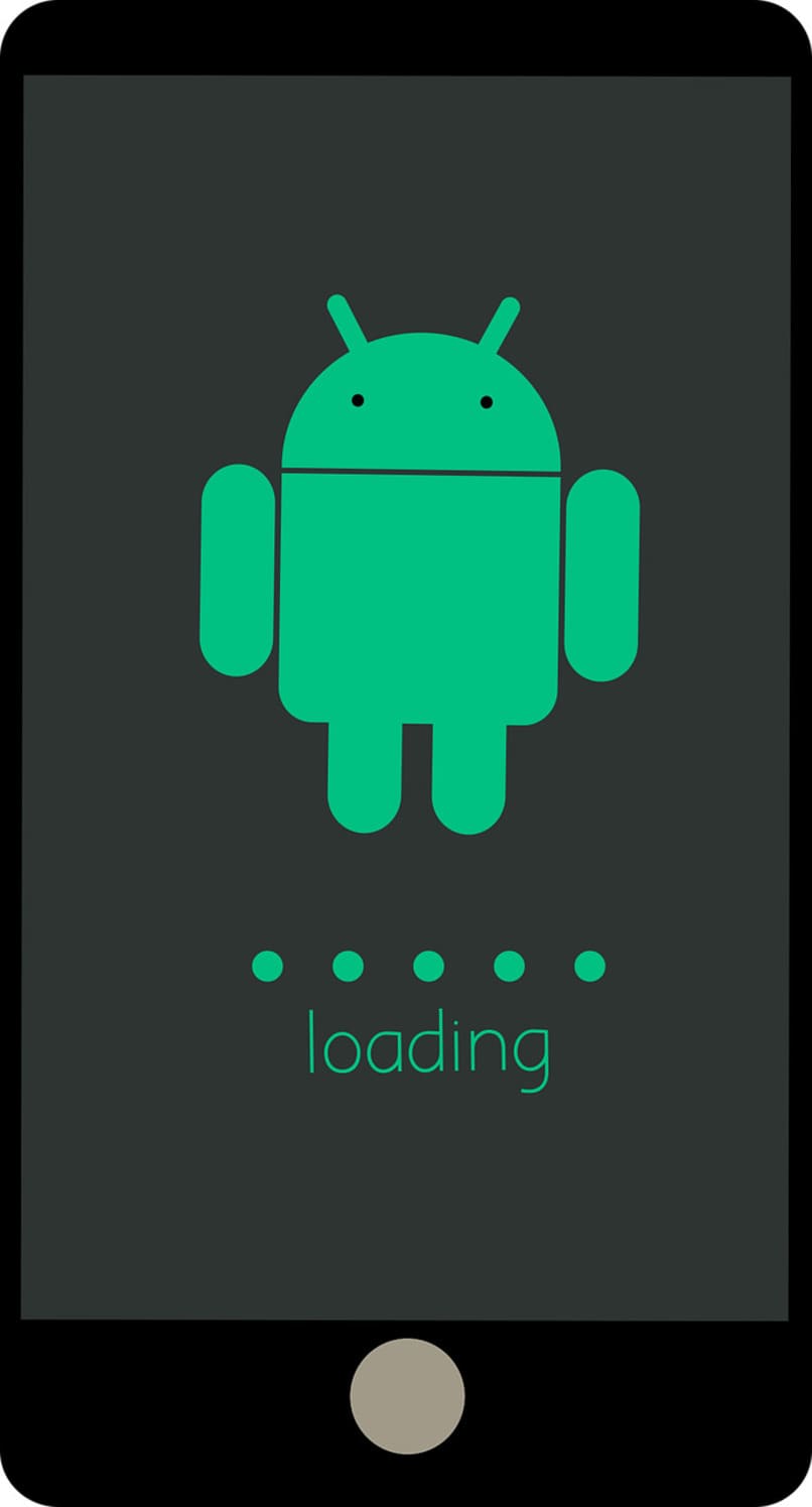 ładowanie logo Androida na urządzeniu mobilnym