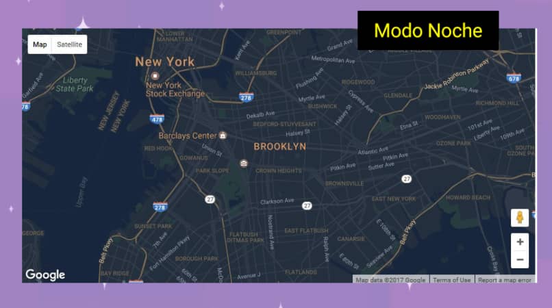tryb nocny map google