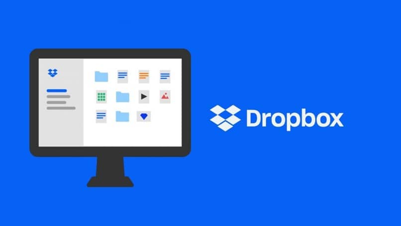 komputer z logo Dropbox 