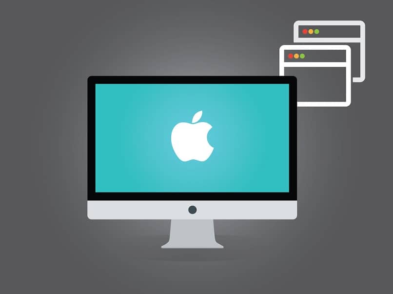 komputer z logo jabłko