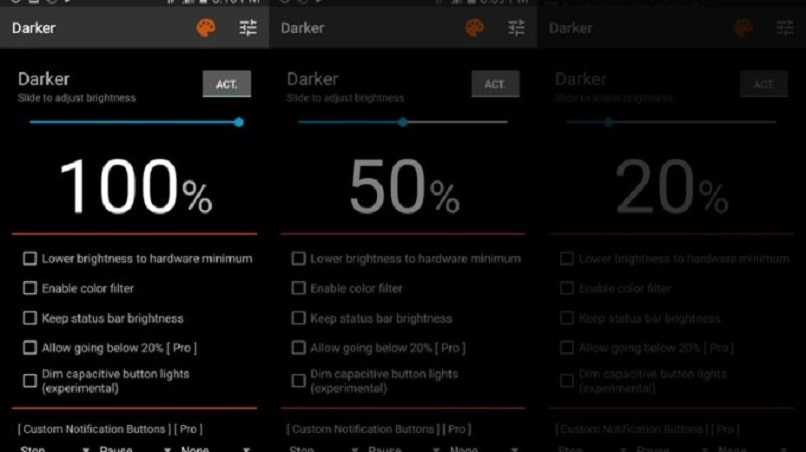 aplikacja filtrująca ciemniejszy ekran
