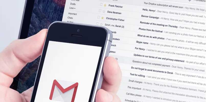 wiadomości w skrzynce odbiorczej gemail
