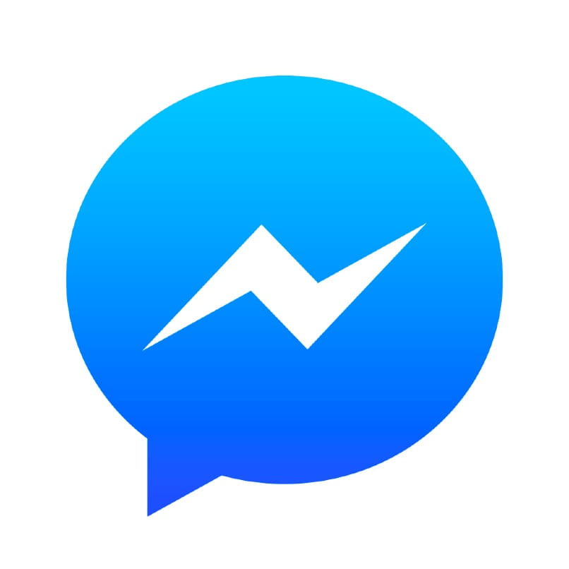 facebook messenger ikona białe tło