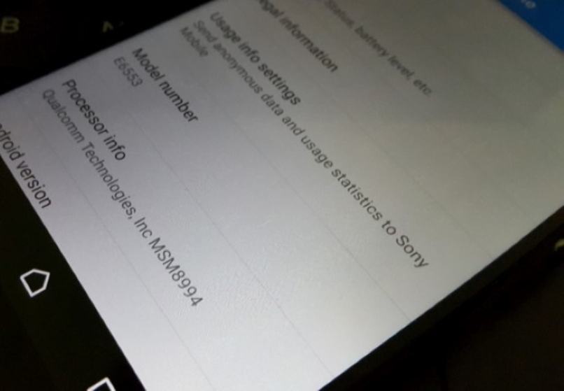 informacje o ustawieniach menu sony xperia urządzenie mobilne
