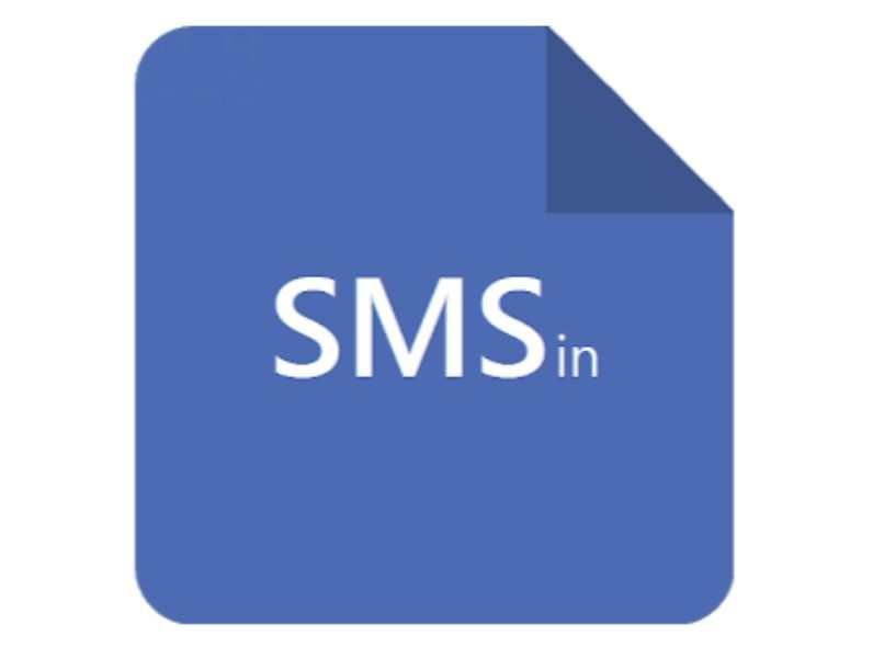 niebieskie logo sms białe tło