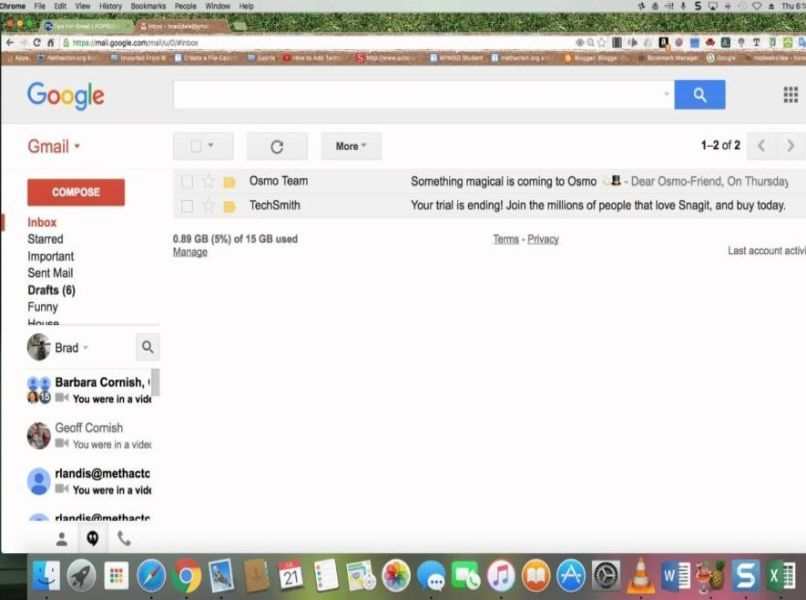 zrzut ekranu okna poczty gmail