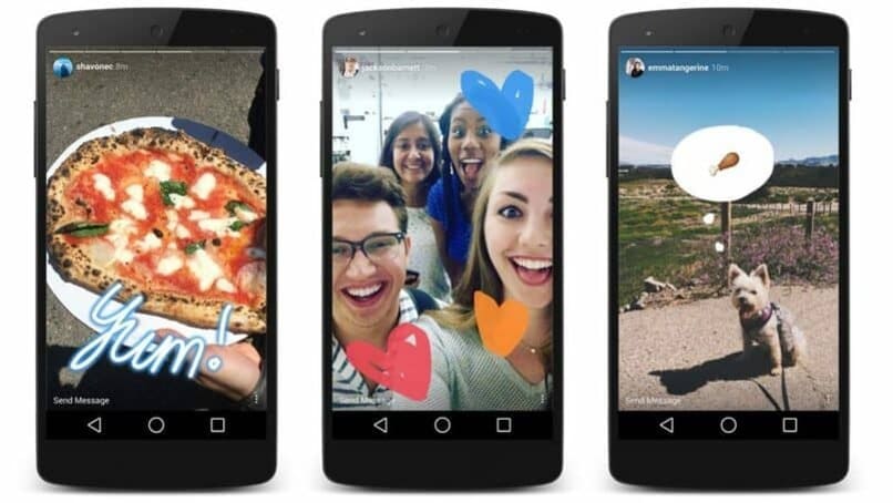 telefony z instagramowymi historiami na ekranach