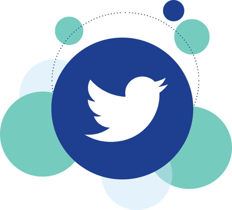 Logo Twittera z niebieskimi kulami po bokach