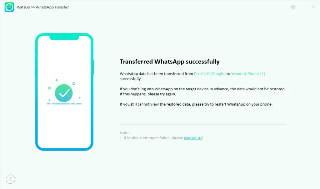 itoolab watsgo - pomyślnie przenieś WhatsApp z Androida na iPhone'a