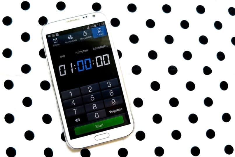 stoper i alarm w telefonie komórkowym samsung 