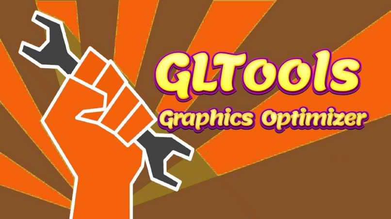 logo aplikacji gltools pomarańczowo-brązowe tło 
